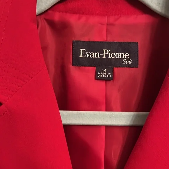 Women’s Evan Picone Vintage 2 piece skirt suit. Red. Size 14 - Picture 3 of 14